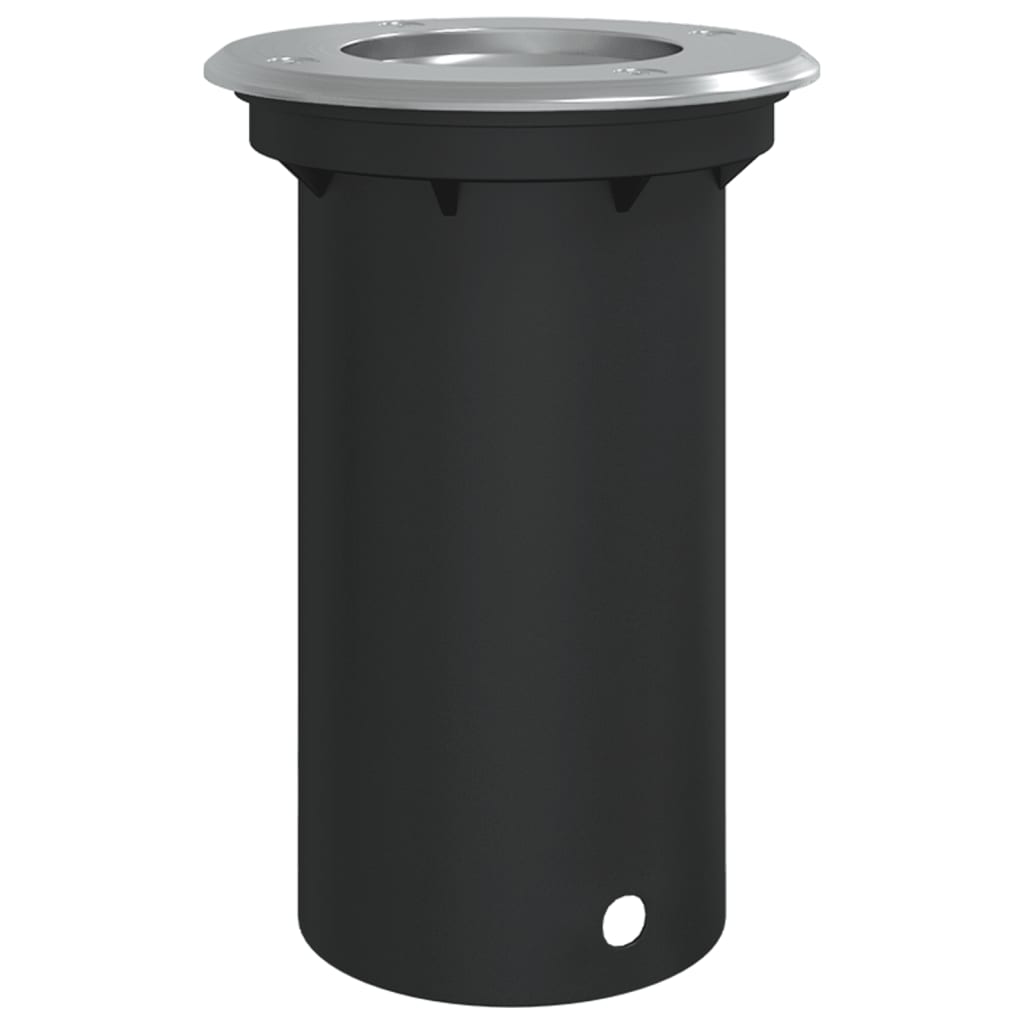 Utendørs gulvlampe rund svart 10,5x10,5 cm støpt aluminium