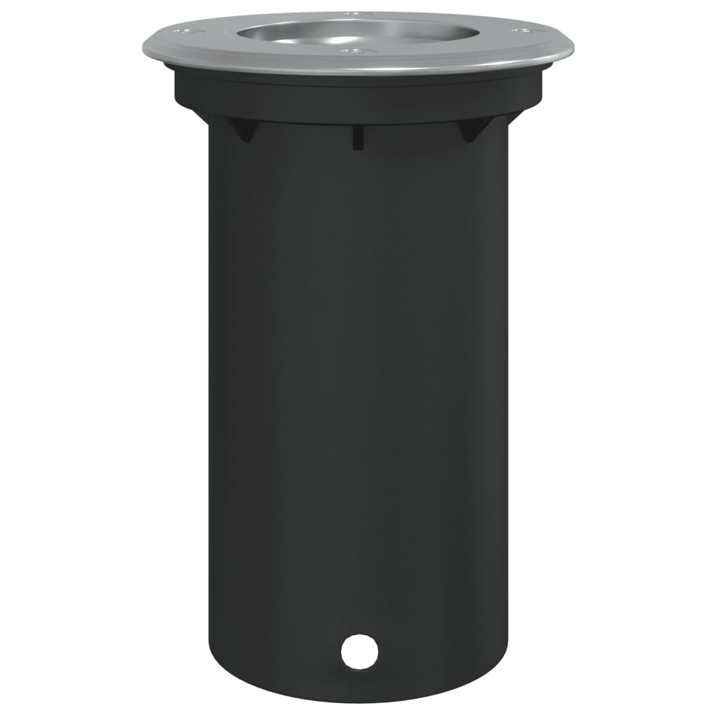 Utendørs gulvlampe rund svart 10,5x10,5 cm støpt aluminium