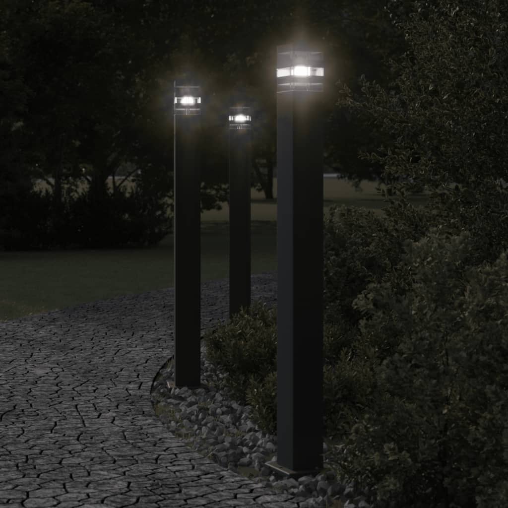 Utendørs gulvlampe svart 110 cm aluminium vidaXL