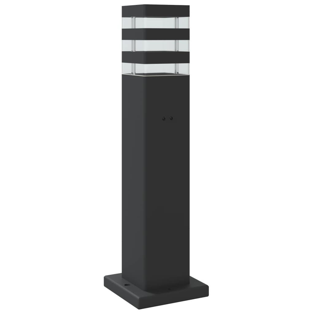 Utendørs gulvlampe med sensor svart 50 cm aluminium