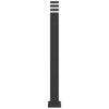 Utendørs gulvlamper med uttak 3 stk svart 110 cm aluminium