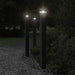 Utendørs gulvlamper med uttak 3 stk svart 110 cm aluminium