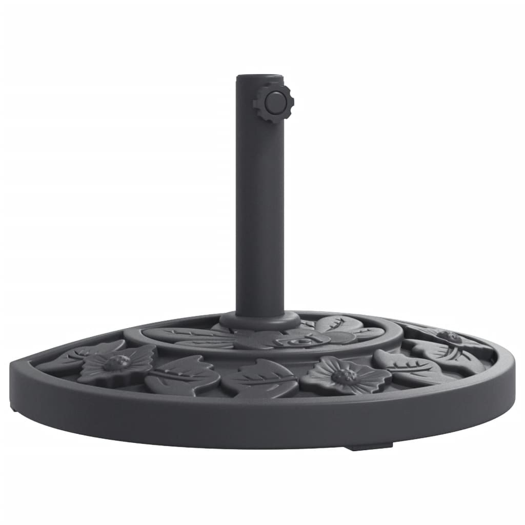 Parasollfot for Ø38 / 48 mm stenger 9 kg halvrund vidaXL