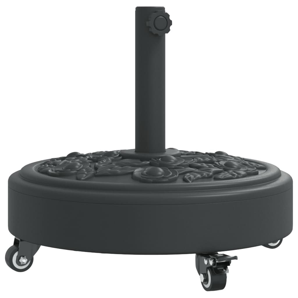 Parasollfot med hjul for Ø38 / 48 mm stenger 27 kg rund vidaXL