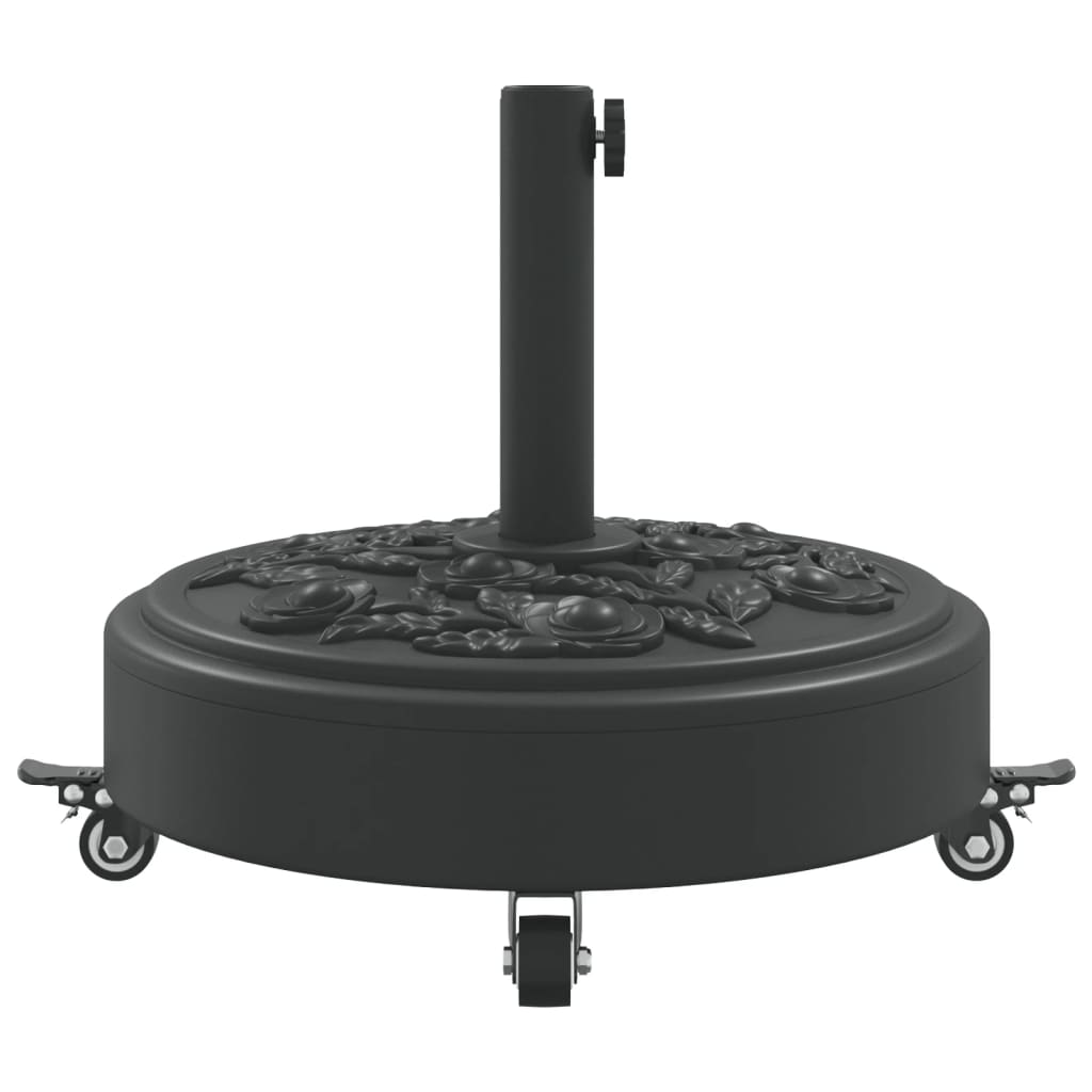 Parasollfot med hjul for Ø38 / 48 mm stenger 27 kg rund vidaXL