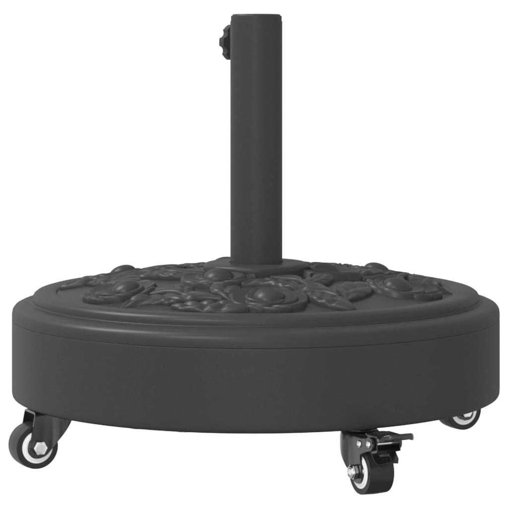 Parasollfot med hjul for Ø38 / 48 mm stenger 27 kg rund vidaXL