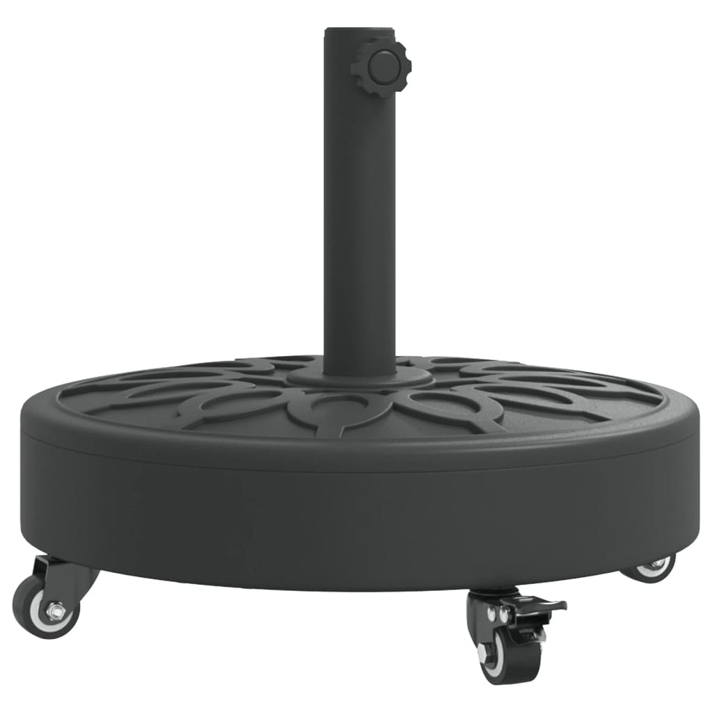 Parasollfot med hjul for Ø38 / 48 mm stenger 27 kg rund vidaXL