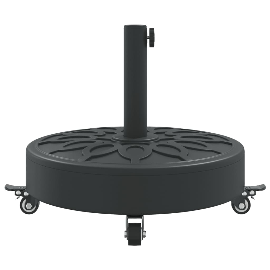 Parasollfot med hjul for Ø38 / 48 mm stenger 27 kg rund vidaXL