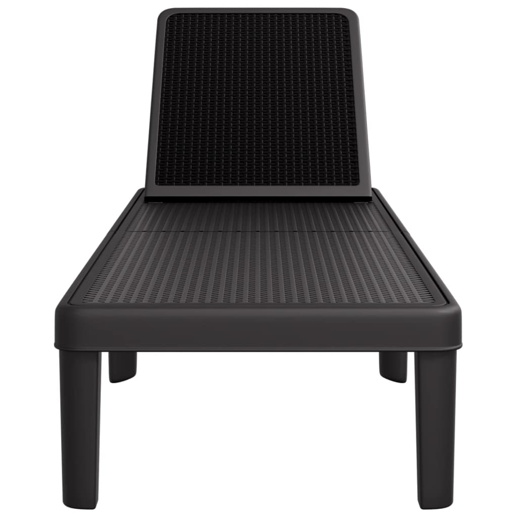 Høydejusterbar solseng 4-veis 155,5x57x28 cm polypropylen