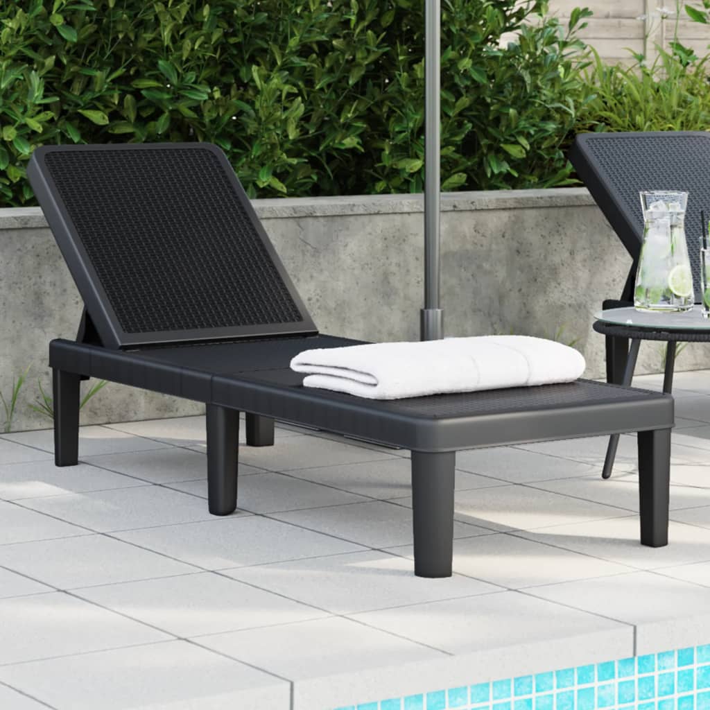 Høydejusterbar solseng 4-veis 155,5x57x28 cm polypropylen