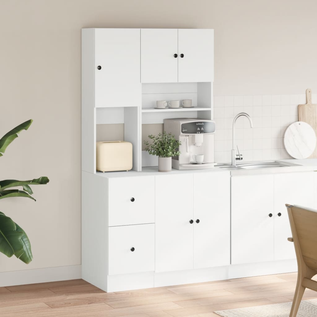 Kjøkkenskap svart 95x50x180 cm konstruert tre