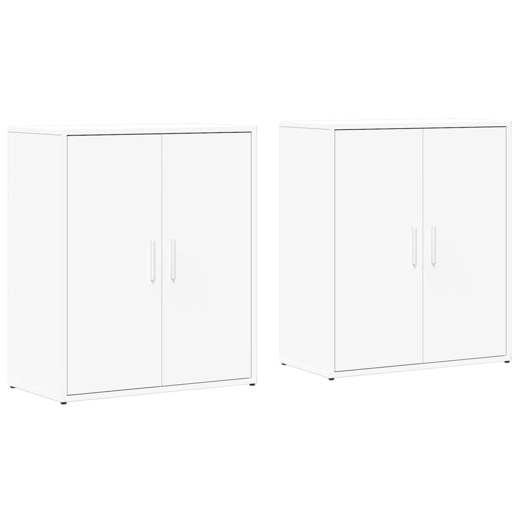 Skjenker 2 stk hvit 60x31x70 cm konstruert tre