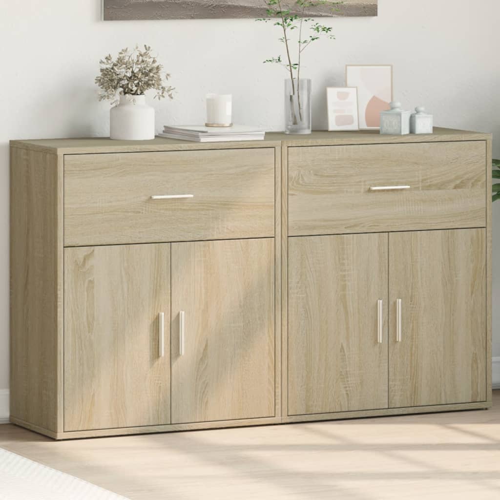 Skjenker 2 sonoma eik 60x31x70 cm konstruert tre