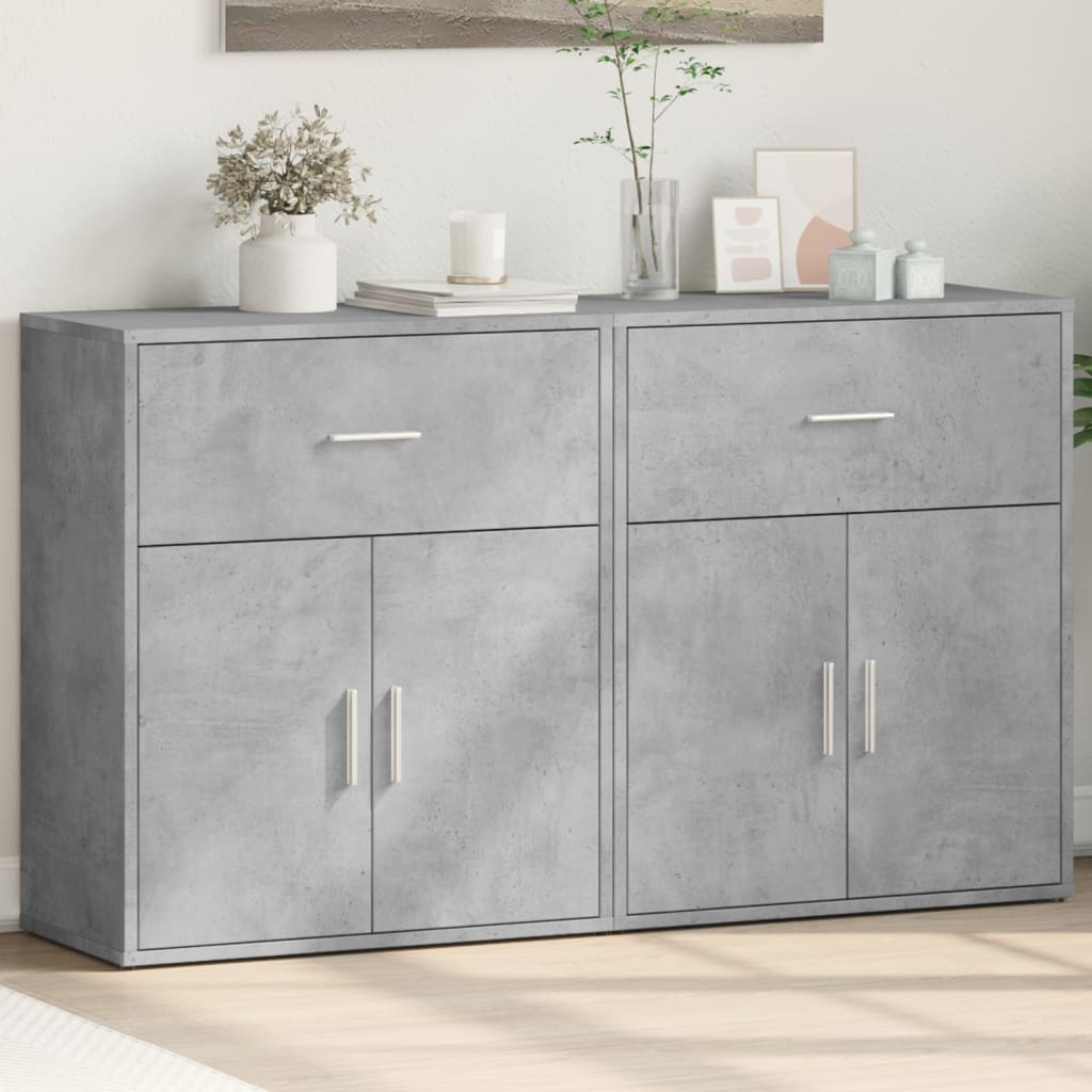 Skjenker 2 betonggrå 60x31x70 cm konstruert tre