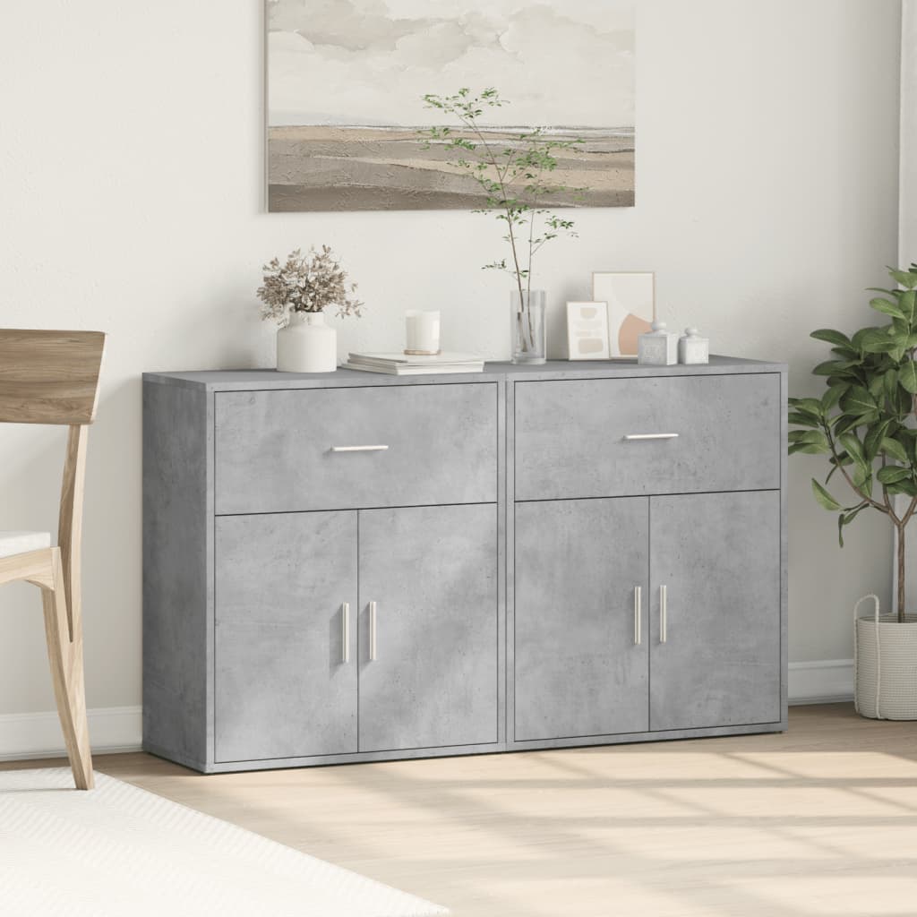 Skjenker 2 betonggrå 60x31x70 cm konstruert tre