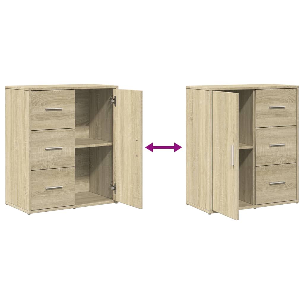 Skjenker 2 sonoma eik 60x31x70 cm konstruert tre