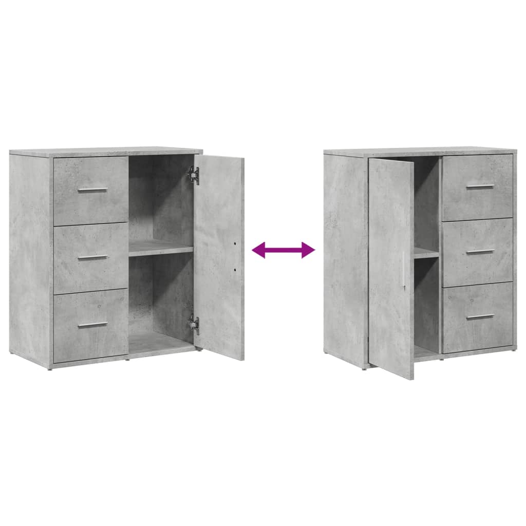 Skjenker 2 betonggrå 60x31x70 cm konstruert tre
