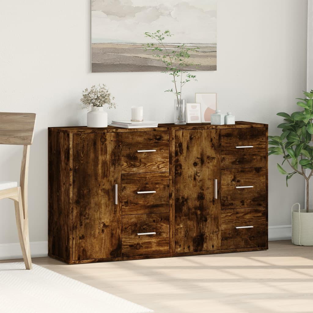Skjenker 2 røkt eik 60x31x70 cm konstruert tre