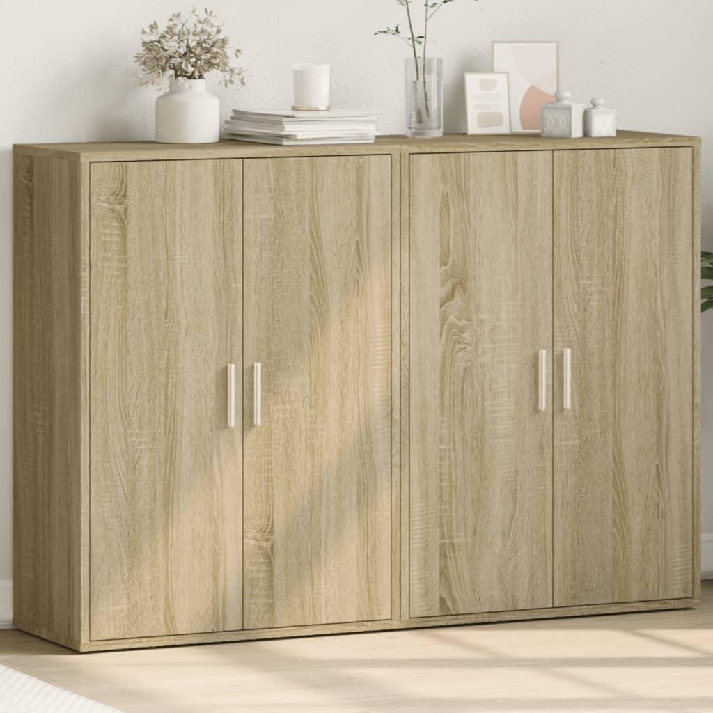 Skjenker 2 stk sonoma eik 60x31x84 cm konstruert tre
