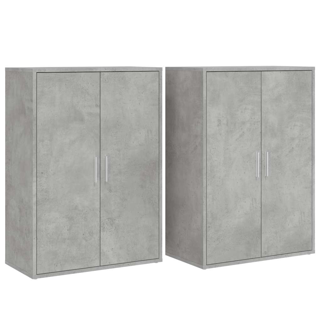Skjenker 2 stk betonggrå 60x31x84 cm konstruert tre