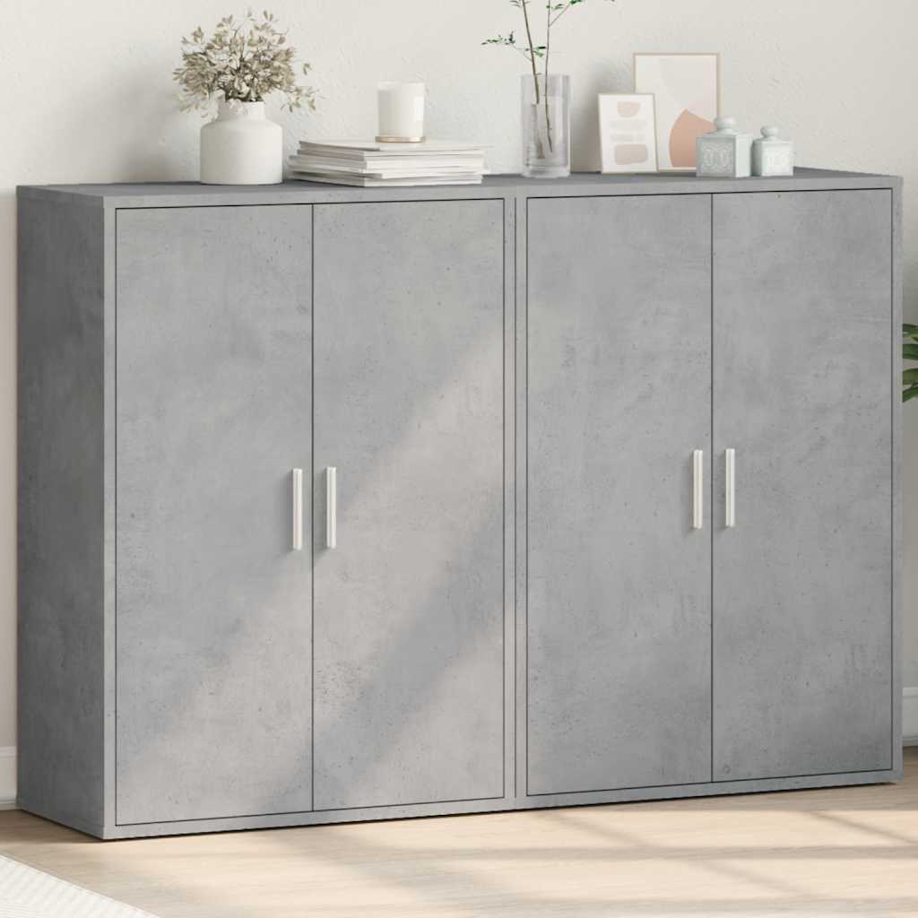 Skjenker 2 stk betonggrå 60x31x84 cm konstruert tre