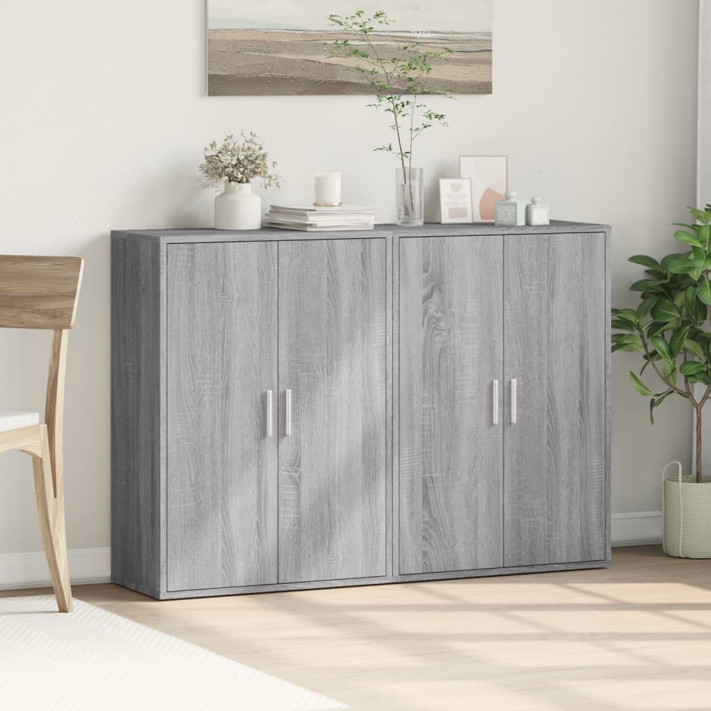 Skjenker 2 stk grå sonoma 60x31x84 cm konstruert tre