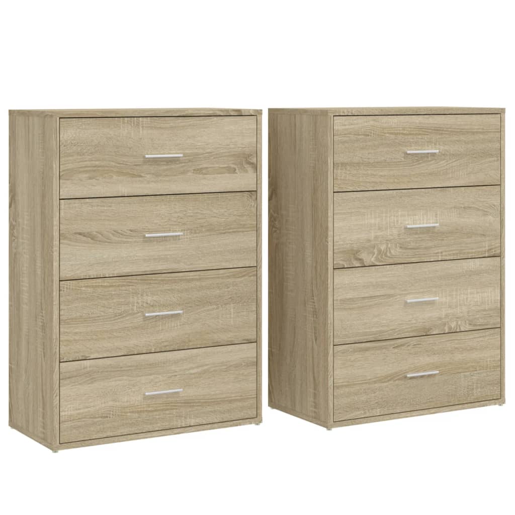 Skjenker 2 stk sonoma eik 60x31x84 cm konstruert tre vidaXL