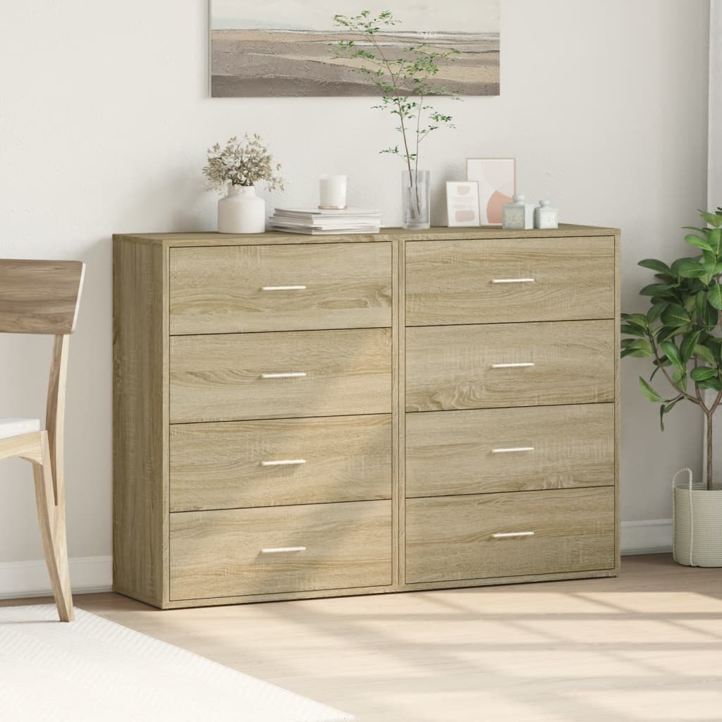 Skjenker 2 stk sonoma eik 60x31x84 cm konstruert tre vidaXL