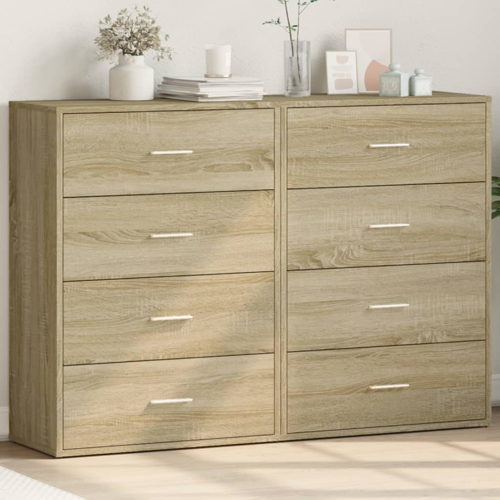 Skjenker 2 stk sonoma eik 60x31x84 cm konstruert tre vidaXL