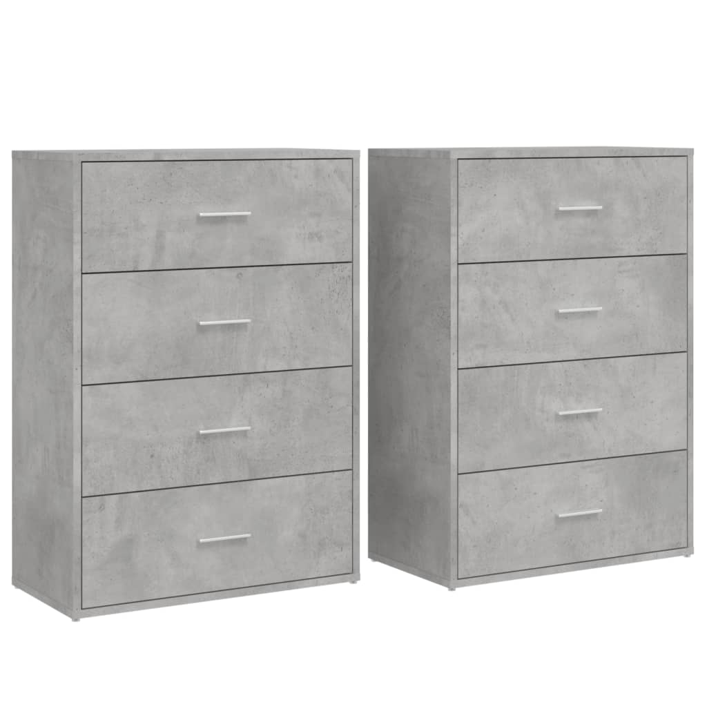Skjenker 2 stk betonggrå 60x31x84 cm konstruert tre