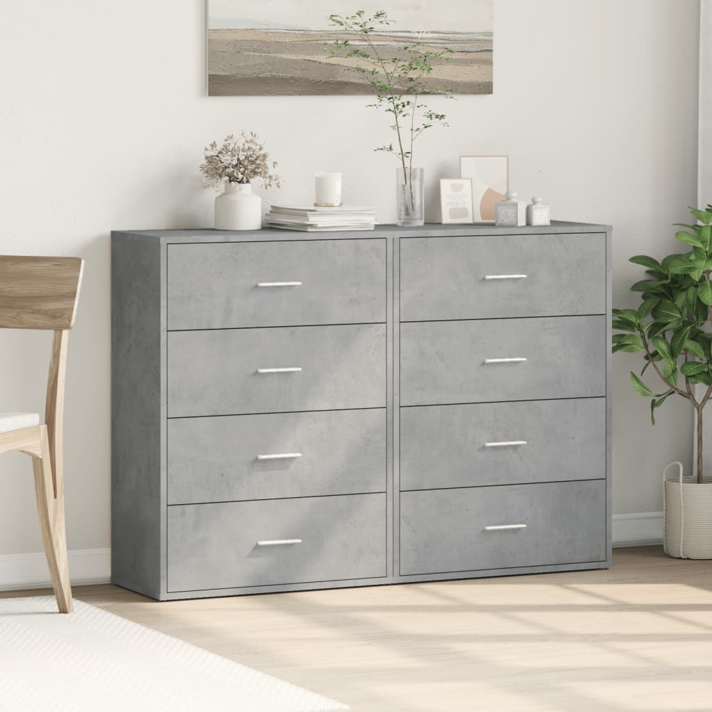Skjenker 2 stk betonggrå 60x31x84 cm konstruert tre