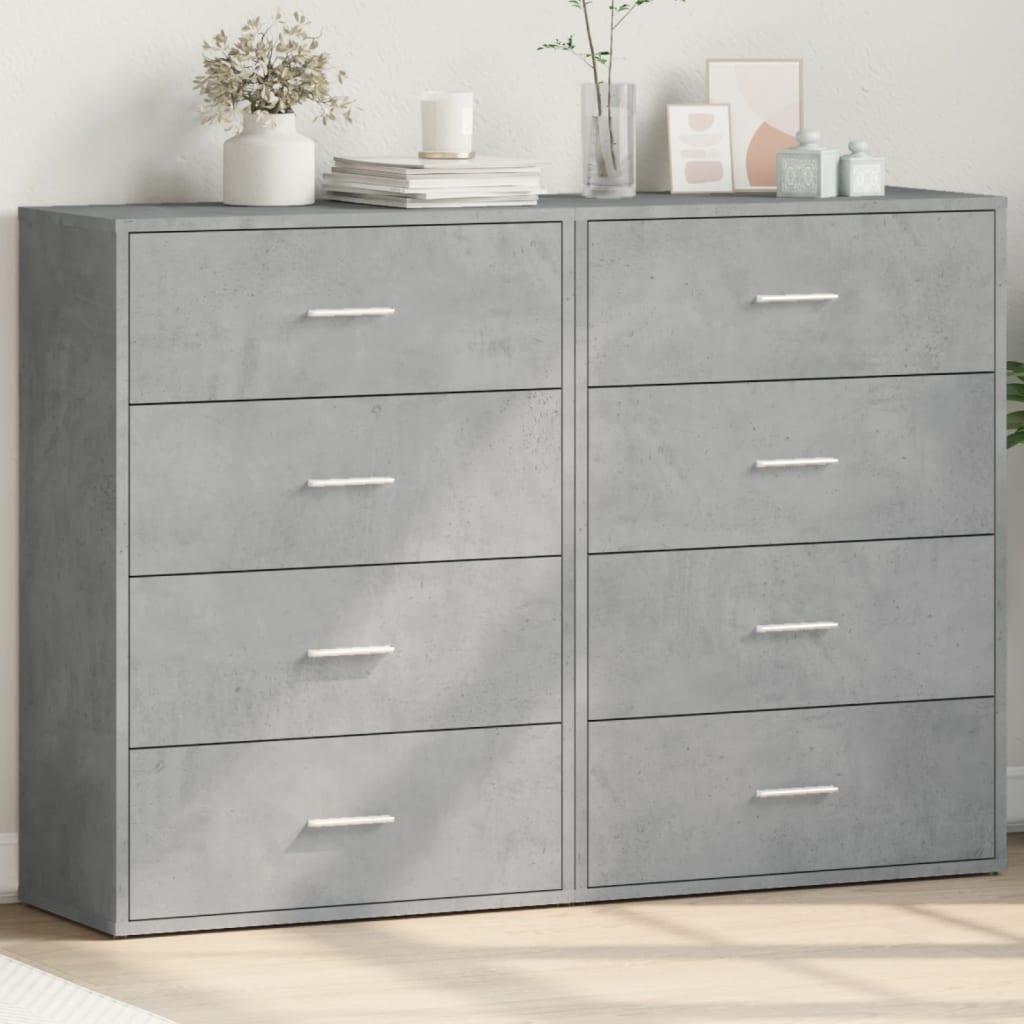 Skjenker 2 stk betonggrå 60x31x84 cm konstruert tre