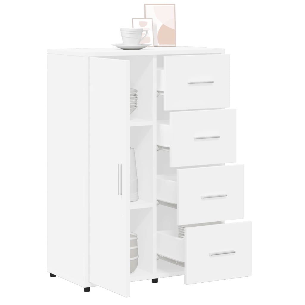 Skjenker 2 stk hvit 60x31x84 cm konstruert tre