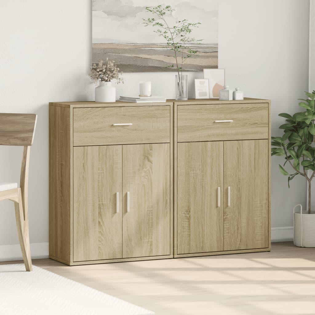 Skjenker 2 sonoma eik 60x30x84 cm konstruert tre