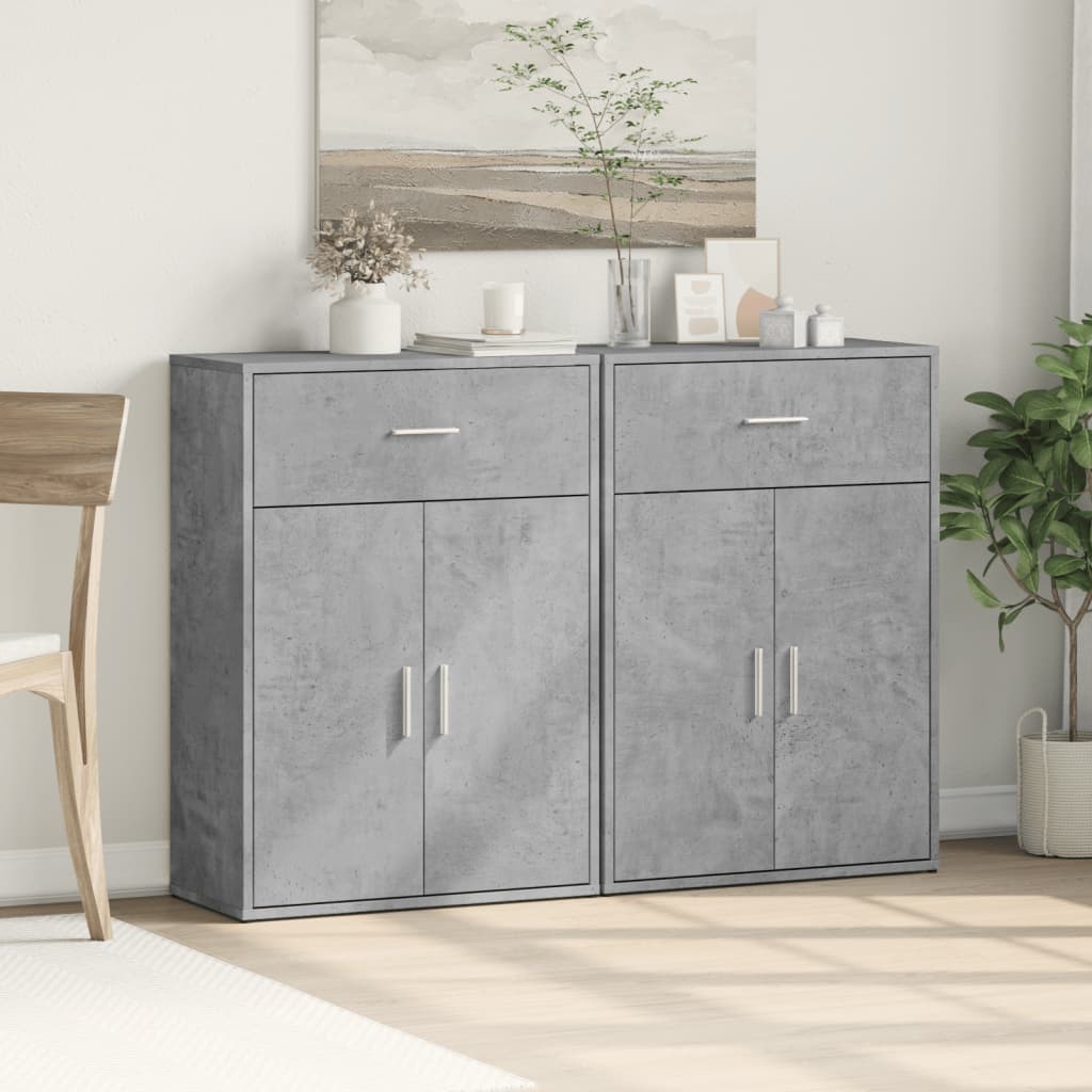 Skjenker 2 betonggrå 60x30x84 cm konstruert tre