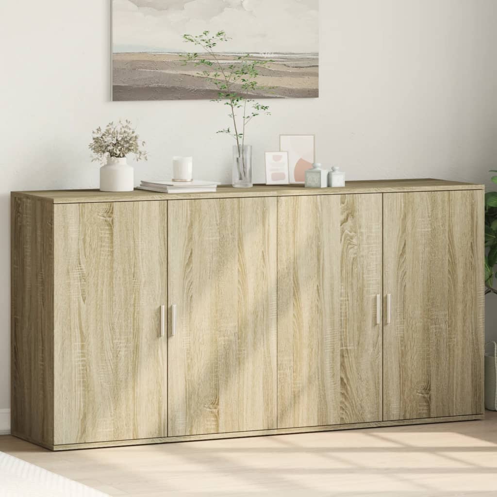 Skjenker 2 stk sonoma eik 79x38x80 cm konstruert tre