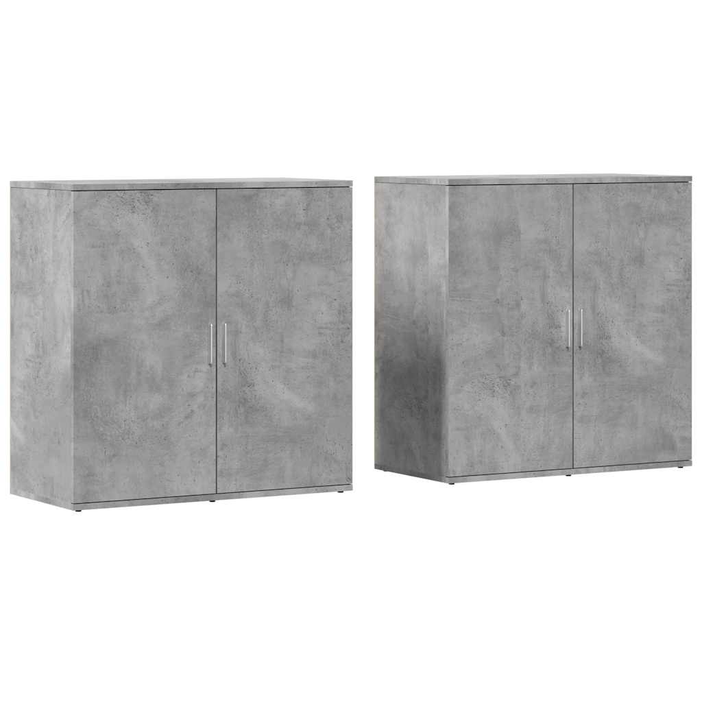 Skjenker 2 stk betonggrå 79x38x80 cm konstruert tre vidaXL