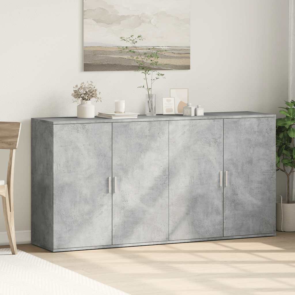 Skjenker 2 stk betonggrå 79x38x80 cm konstruert tre vidaXL