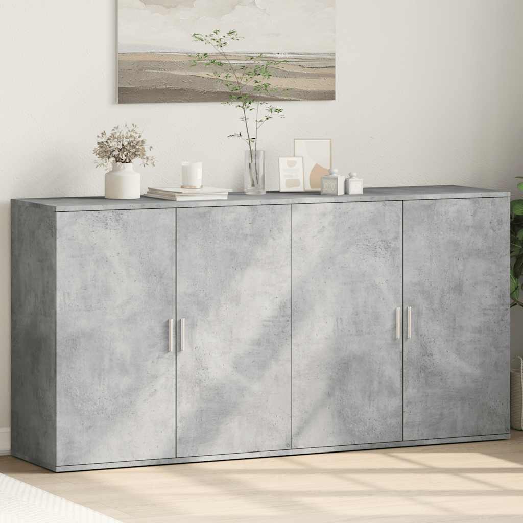 Skjenker 2 stk betonggrå 79x38x80 cm konstruert tre vidaXL