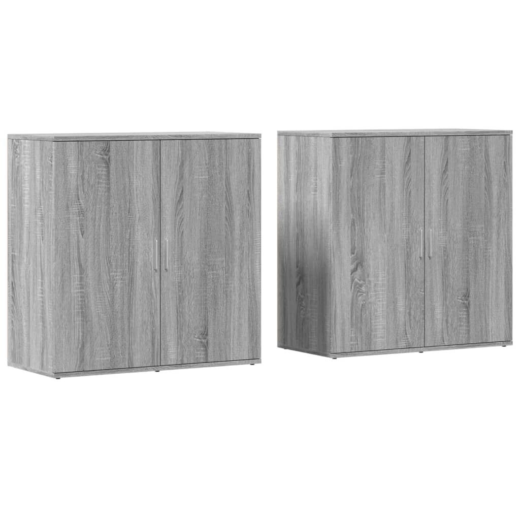 Skjenker 2 stk grå sonoma 79x38x80 cm konstruert tre