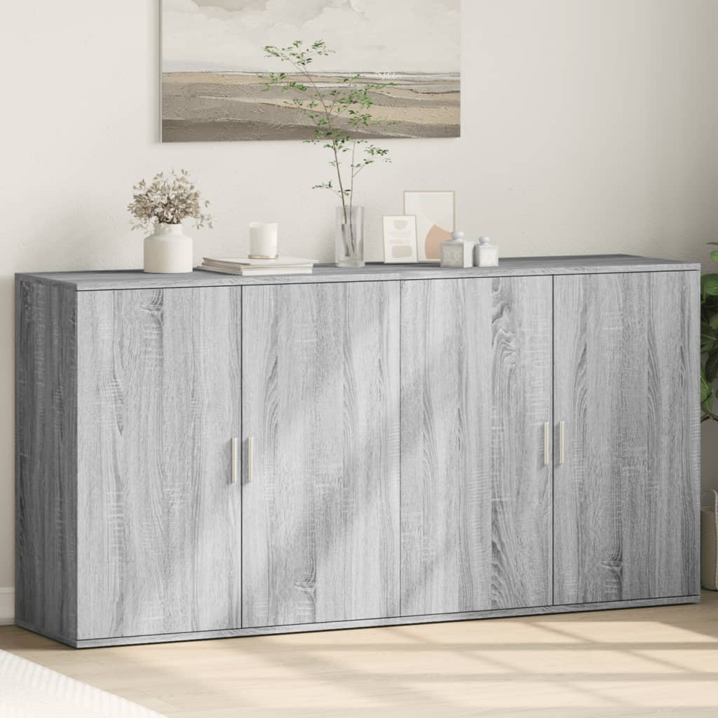 Skjenker 2 stk grå sonoma 79x38x80 cm konstruert tre