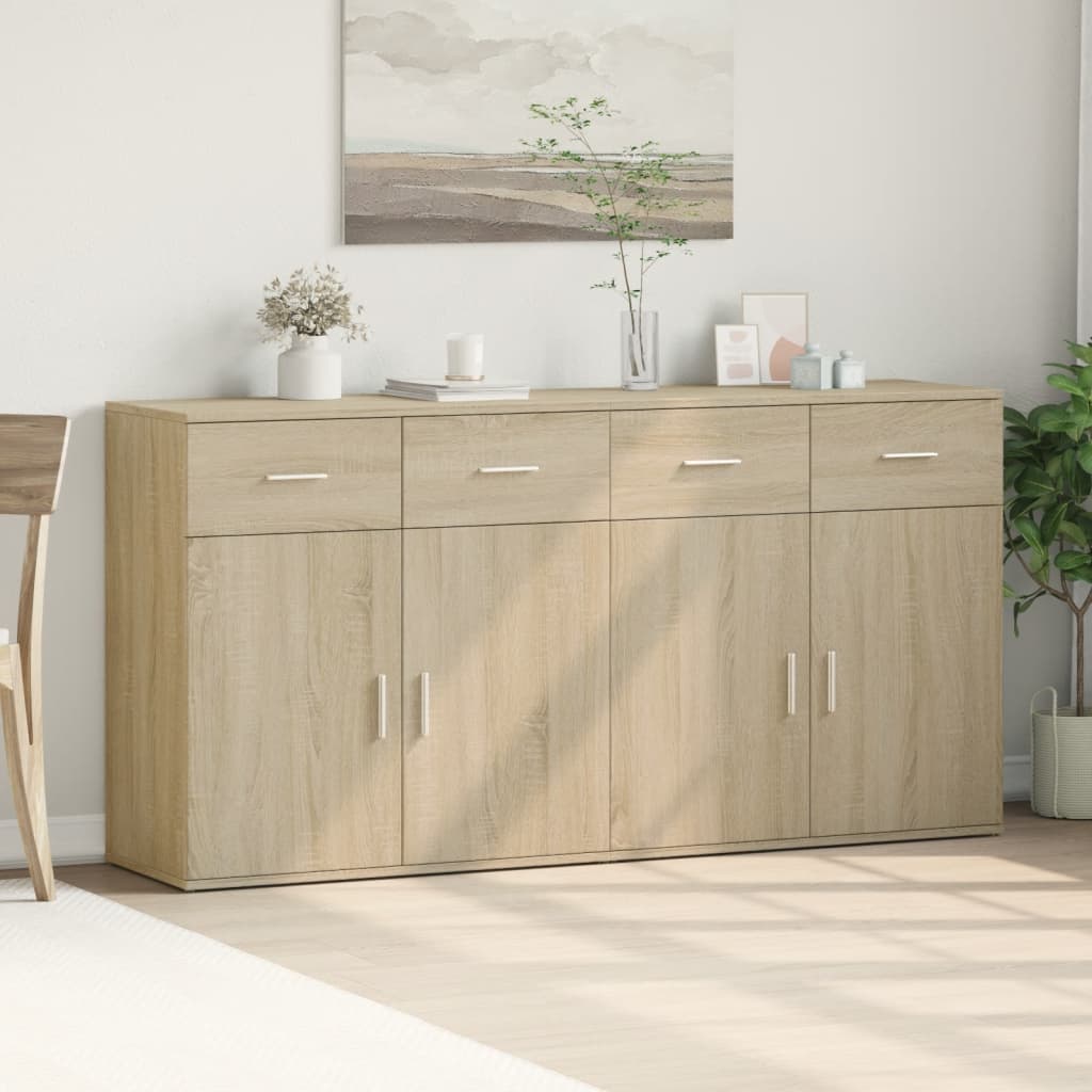 Skjenker 2 stk sonoma eik 79x38x80 cm konstruert tre