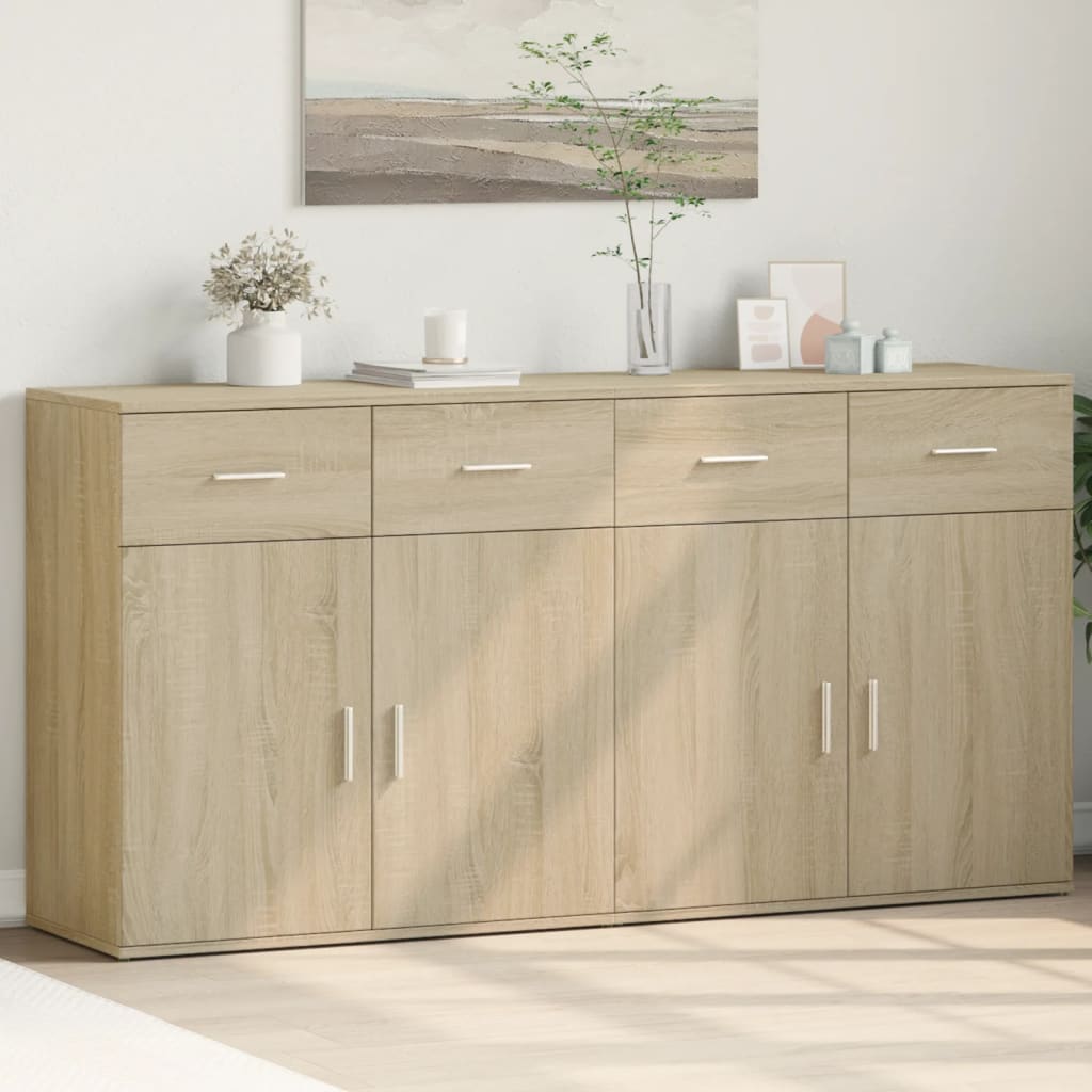 Skjenker 2 stk sonoma eik 79x38x80 cm konstruert tre