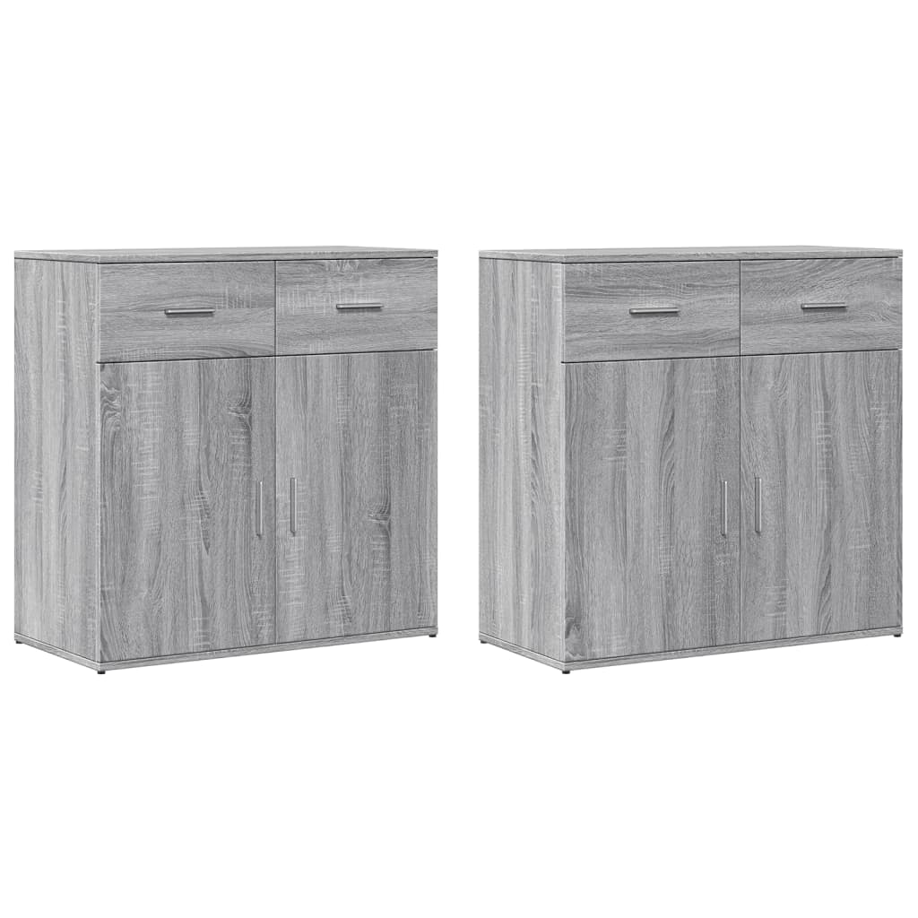 Skjenker 2 stk grå sonoma 79x38x80 cm konstruert tre