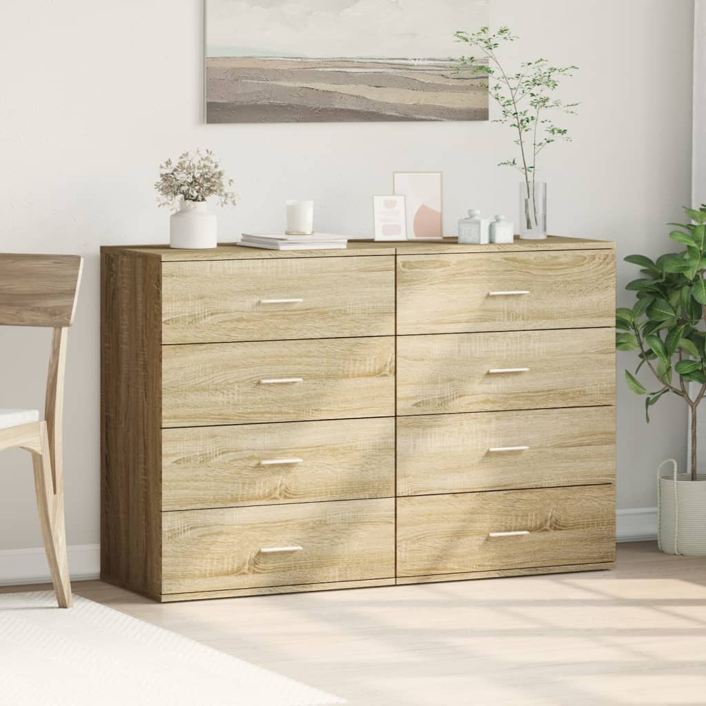 Skjenker 2 stk sonoma eik 60x39x80 cm konstruert tre