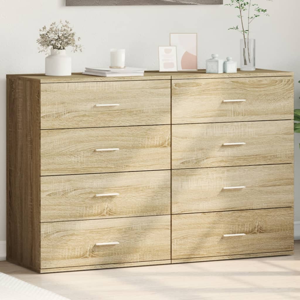 Skjenker 2 stk sonoma eik 60x39x80 cm konstruert tre