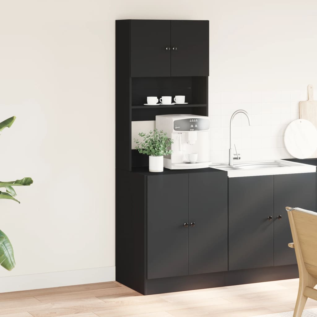 Kjøkkenskap svart 60x50x180 cm konstruert tre