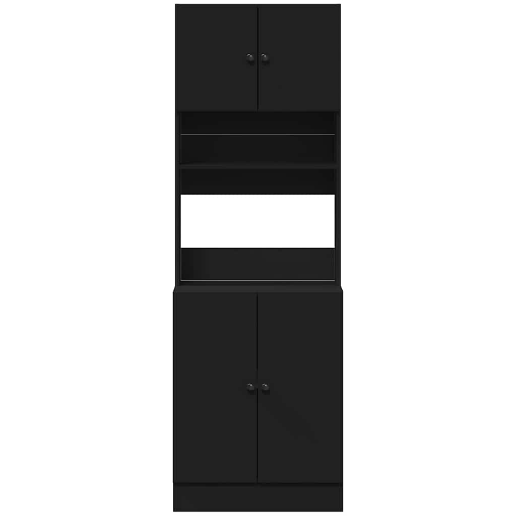 Kjøkkenskap svart 60x50x180 cm konstruert tre