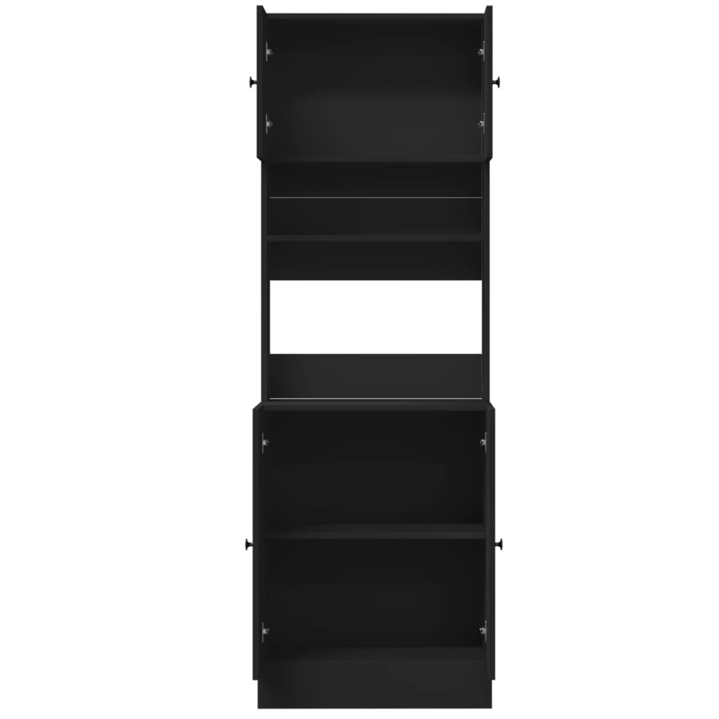 Kjøkkenskap svart 60x50x180 cm konstruert tre