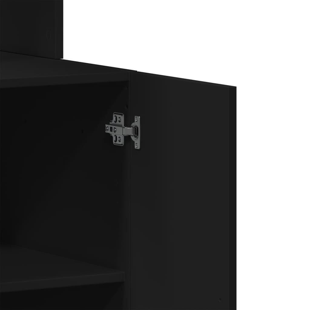 Kjøkkenskap svart 60x50x180 cm konstruert tre